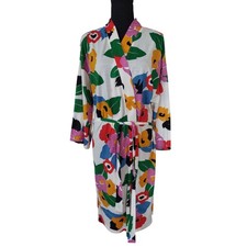 Show Me Your Mumu Floral Robe White Multicolored Wrap Loungewear One Size
