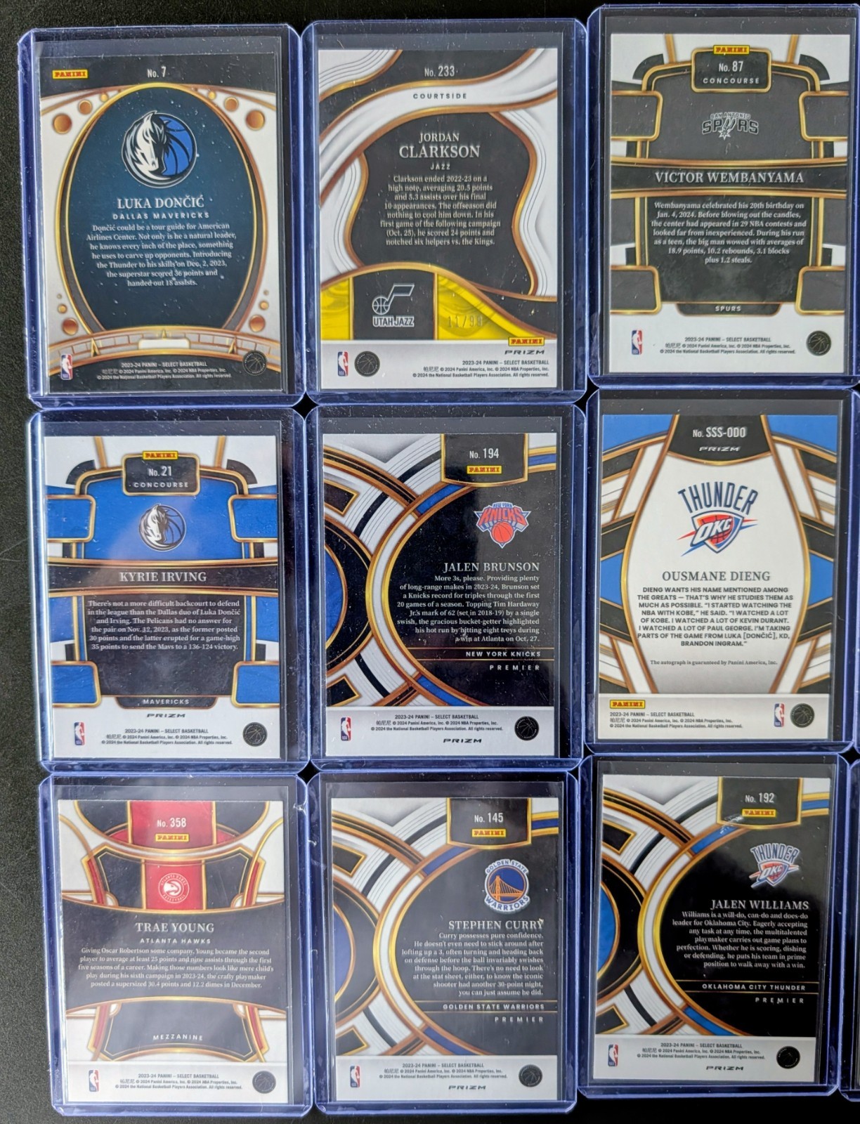 2023-24 Panini Select Basketball 18-Card Lot Wembanyama RC LeBron Curry Auto /99 view 5
