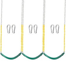 TURFEE 3 Pack Green Swing Seats Heavy Duty with 66" Chain Swing Set Accessori...