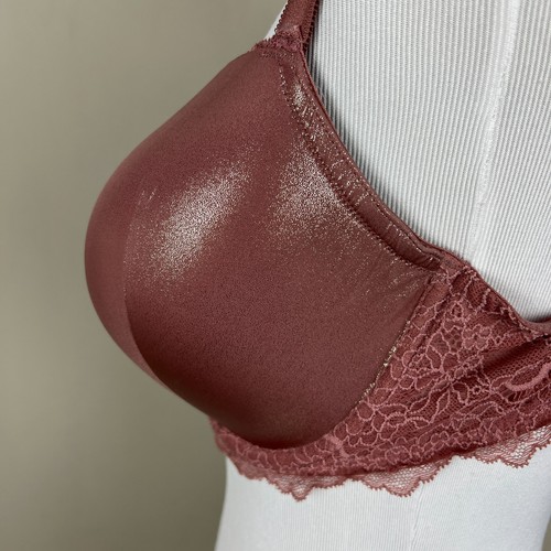 Sujetador Victoria's Secret 38DD Dream Angels Forrado Demi Brillante Malva Con Cable Sexy Encaje - Imagen 10 de 16