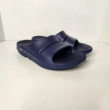 OOFOS Sandals Women Size 8 OOahh Slide Recovery Blue Comfort