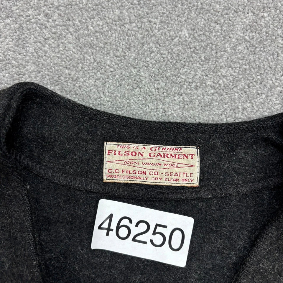 CC Filson Vest Adult Medium Grey Mackinaw Waistcoat Style 20 Wool USA Work Men - Image 4 of 4