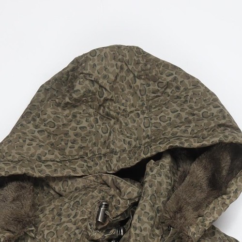 Denim Co Women's Brown Animal Print Parka Jacket Size 12 - Picture 7 of 12