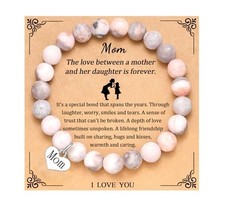 MFTRADING Beaded Bracelet for Women Inspirational Gifts to My To My Mom-Pink