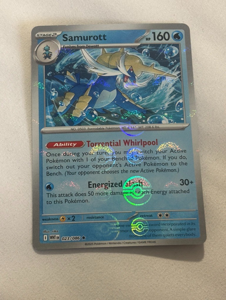 Pokemon TCG Samurott 023/086 White Flare (Poke Ball Pattern)