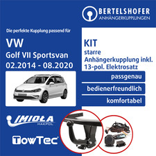 Für VW Golf 7 Sportsvan Typ AM1 02.2014-08.2020 AHK starr +13pol spez. E-Satz