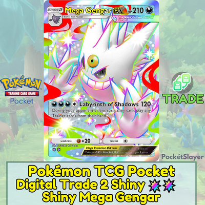 gengar shiny pokemon card 【DIGITAL TRADE】 Pokemon TCG Pocket 2 Shiny Star Mega Gengar Mega Shine