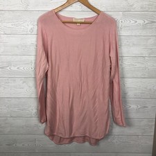 MICHAEL Michael Kors Women's Long Sleeve Pullover Sweater Curved Hem Scoop Neck