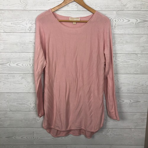 MICHAEL Michael Kors Women's Long Sleeve Pullover Sweater Curved Hem Scoop Neck