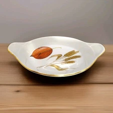 VTG 60's Royal Worcester Wild Harvest Gold Oval Vegetable Dish  11.5" Autumn
