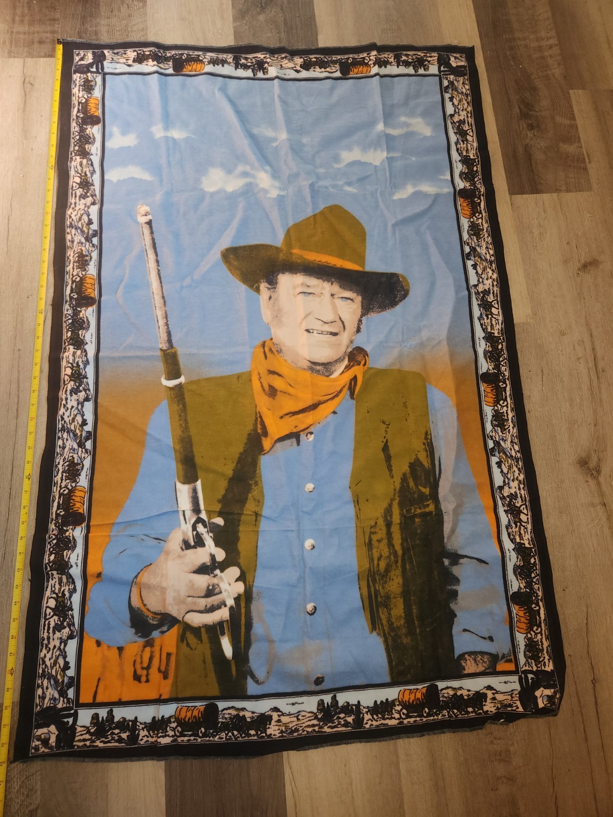 Vintage John Wayne Soft Wall Hanging Tapestry Western Movie Cowboy Decor Film