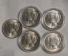 5 BU Peace Silver Dollars
