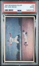 PEE WEE REESE 1953 BOWMAN COLOR PSA 2 ! *FRESHLY GRADED ! *DEAD CENTERED BEAUTY