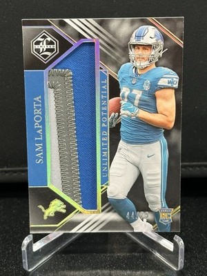 2023 Panini Limited Sam LaPorta Unlimited Potential Spotlight Gold /75 RC Patch
