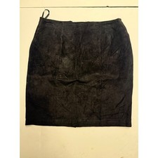 Wilsons Leather Black Suede Pencil Mini Skirt Womens 12 Vintage 4141Solid Tailor