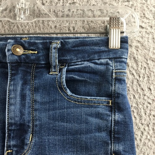 American Eagle Jegging Jeans Womens 0R (actual 25x27) Blue Denim Distressed Zip - Picture 4 of 22