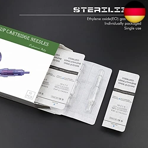 TATELF 1R0.3mm Tattoo Cartridges Needles for Permanent Makeup Machine 10pcs - Bild 3 von 4