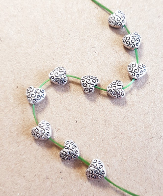 10 x Kleine Herz Metallperlen   Schmuck Beads Spacer Basteln Liebe Valentinstag