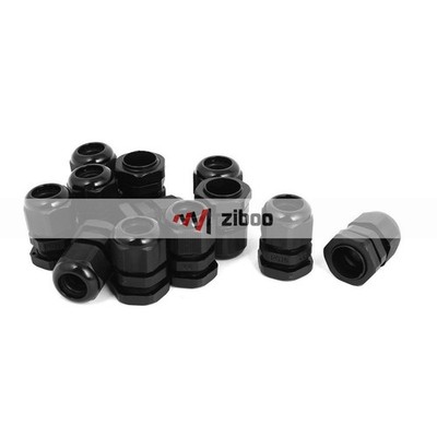 12Pcs PG16 Waterproof Wire Cable Glands Clamp Black Plastic Connector OD 21 mm  
