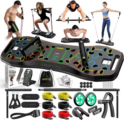 Push up Board,36 in 1 Home Gym Equipment with Ab Roller Wheel & Resistance Bands