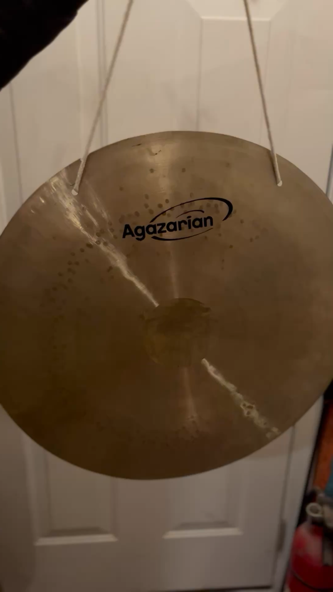 Vintage Agazarian 22” Hanging GONG Cymbal For Drum Kit Fantastic
