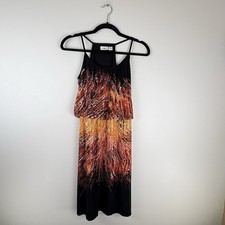 Cato Womens Small Dress Sleeveless Racerback Bodycon Elastic Knee Length Red 35”