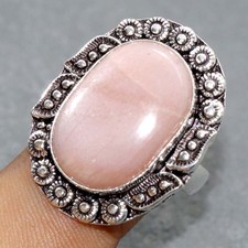 Sunstone 925 Silver Plated Ring US 10 Birthday Gift MJ