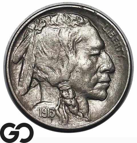 1913-D Buffalo Nickel Type 2 Tough This Nice! Choice BU+ Better Date
