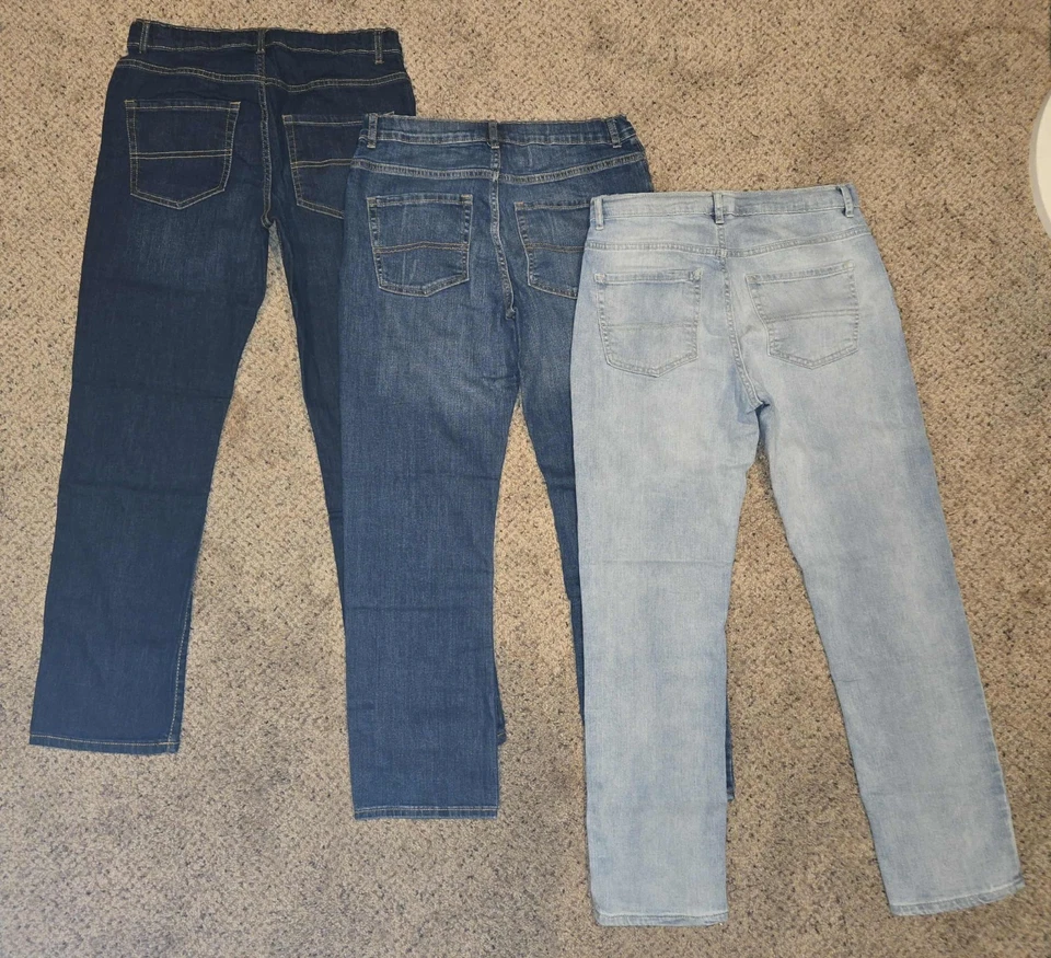 The Children's Place Boys Denim Straight Stretch Jeans Husky Size 16 Lot of 3 - Image 2 of 4