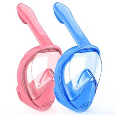 Kids Snorkel Mask Full Face, Snorkeling Gear for Kids 2-14 with Camera Mount,...