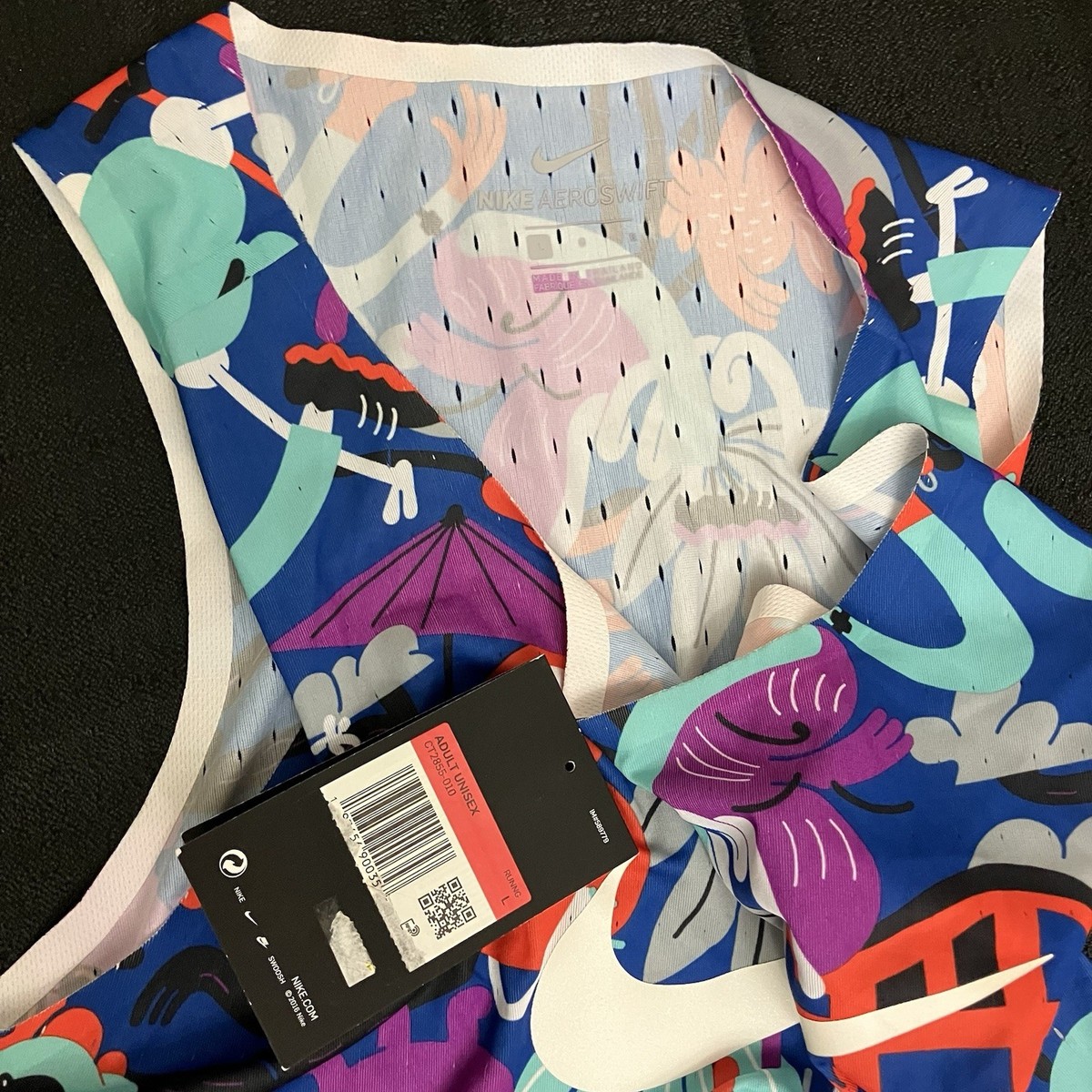Nike Aeroswift Tokyo Marathon Singlet Tank Run CT2855 010 Multi