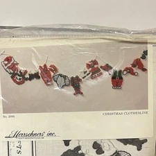 Herrschners Christmas Clothesline Garland # 2095 Kit 14 Piece Craft Designs