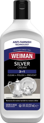 Crema Limpiadora Weiman Plata 3 en 1 Anti Tarnish Pulir Brillo Restaurar 8 Oz