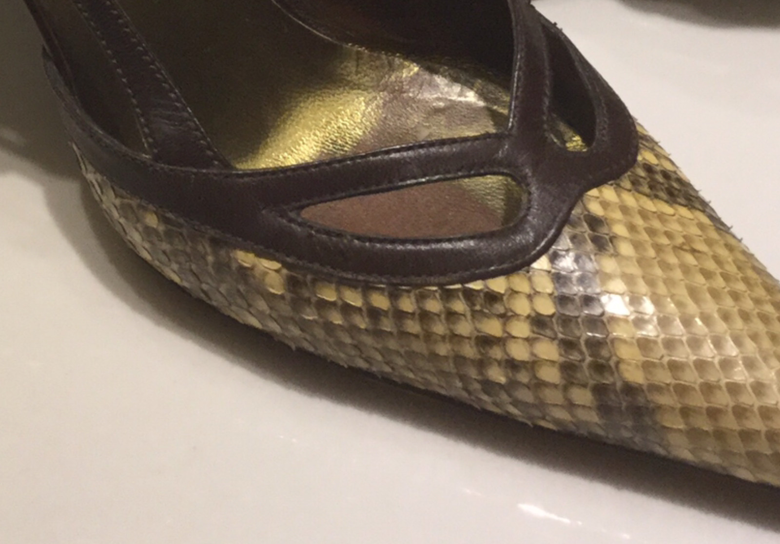 Dolce & Gabbana Authentic Python Slingback Heels … - image 4