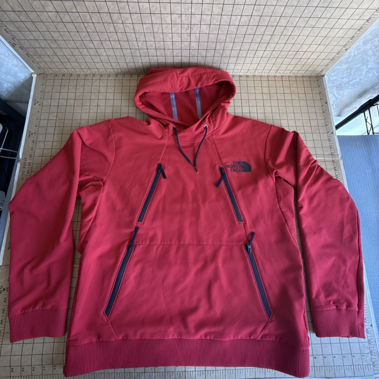 The North Face Tekno 4 Zip Woven Pullover Sweatshirt Hoodie Stretch Red Men’s L