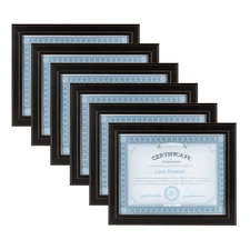Document Frames 8.5x11 Solid Wood Distressed Black Pack of 6 Kieva Style