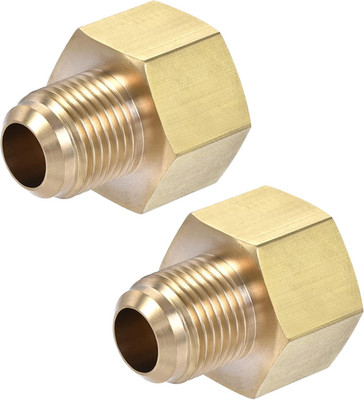 2 Stück Messing Rohrverschraubung, 3/8 SAE-Flare-Außengewinde, 1/2 SAE-Innengewi