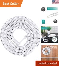 Coiled 25ft Telephone Handset Cord with Easy Modular Connection and White Finish