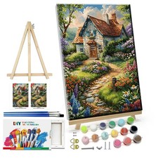 Paint by Numbers Kits for Adult with Frame DIY House Flowers Paint by Number ...