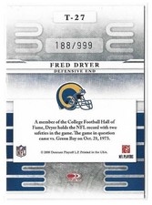 Fred Dryer 2008 Limited Team Trademarks #/999