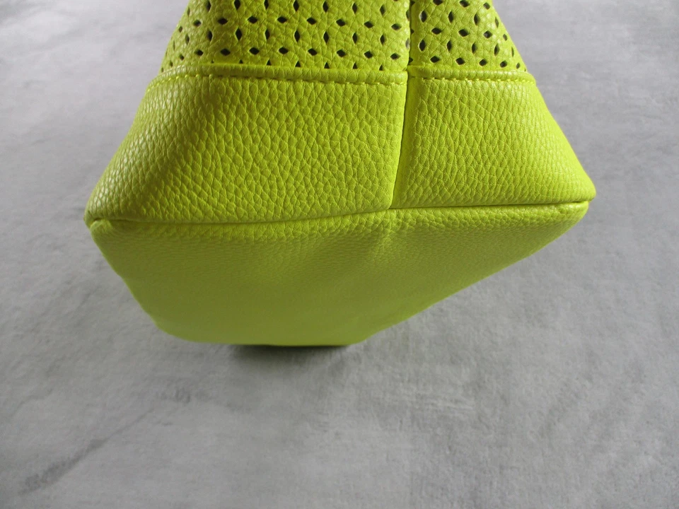 Jewell by Thirty-One Tote Bag Womens Neon Lime Perforated PU Polka Dot Lining - Image 2 of 4
