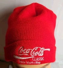 Vintage Coca Cola Classic Red Toque Made In Canada Winter Beanie Ski Hat Cap
