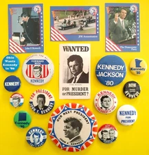 John Bobby Ted KENNEDY PRESIDENTIAL POLITICAL Pinbacks Pins Buttons 1960 up Lot