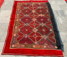 Upholstery Antique Uzbek Hand Embroidery Suzani Tapestry Suzni Tablecloth 4x7ft