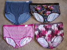 Lot of 4 Cacique 22 / 24 Cotton Full Brief High Waist No Show Panties Floral