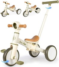 Kids Tricycle for 1-3 Year Olds, 5-in-1 Toddler Balance Bike with Parent