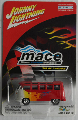 Johnny Lightning   VW Bus T1 Samba rot mit Flammen ''MACE'' Neu/OVP