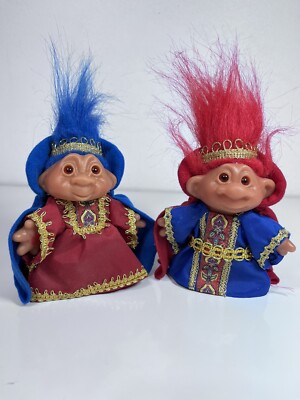 Trolls King Azul and Queen Ruby Figures 2001 Playmates Toys k2317