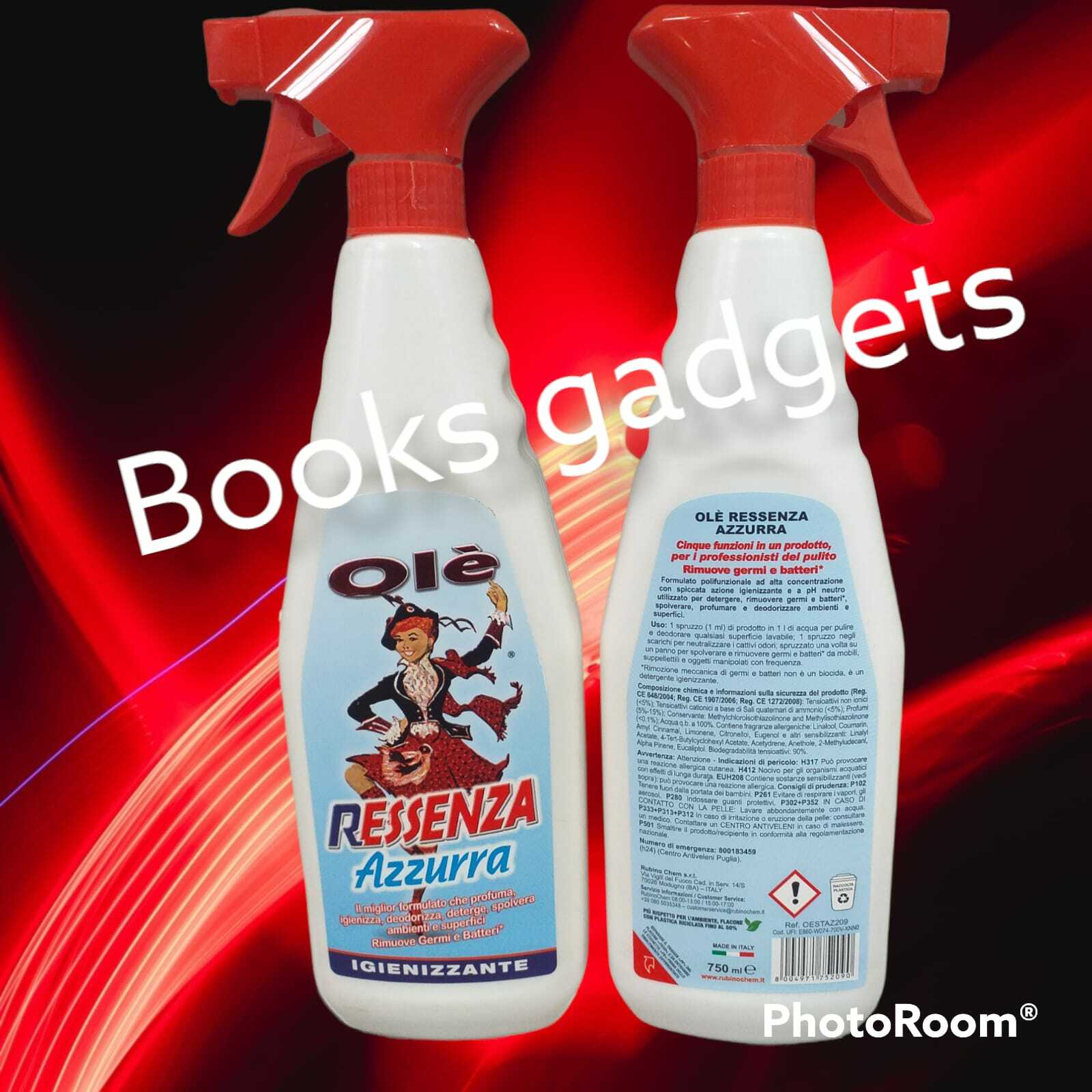 9 Pezzi Olè Spray Essenza Azzurra Deterge Spolvera Profuma Igienizzante 750ml