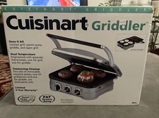 Cuisinart Griddler GR-4 Contact/Open Grill, Panini Press, Griddle (New)